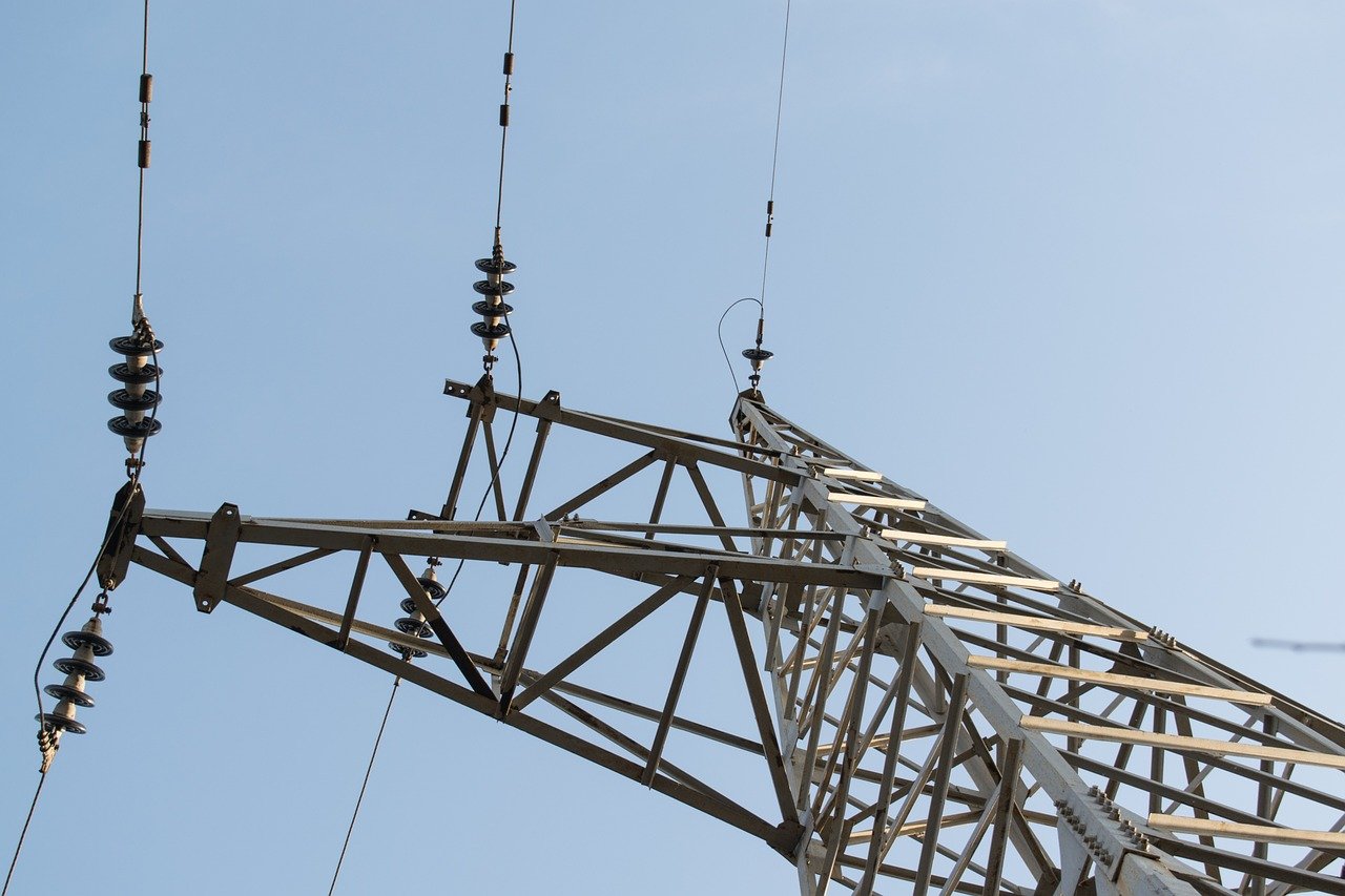 electricity, blue sky, power, energy, line, sky, electric, tower, cable, voltage, industry, pylon, wire, high, electrical, blue, lines, transmission, steel, industrial, technology, nature, supply, metal, construction, structure, power station